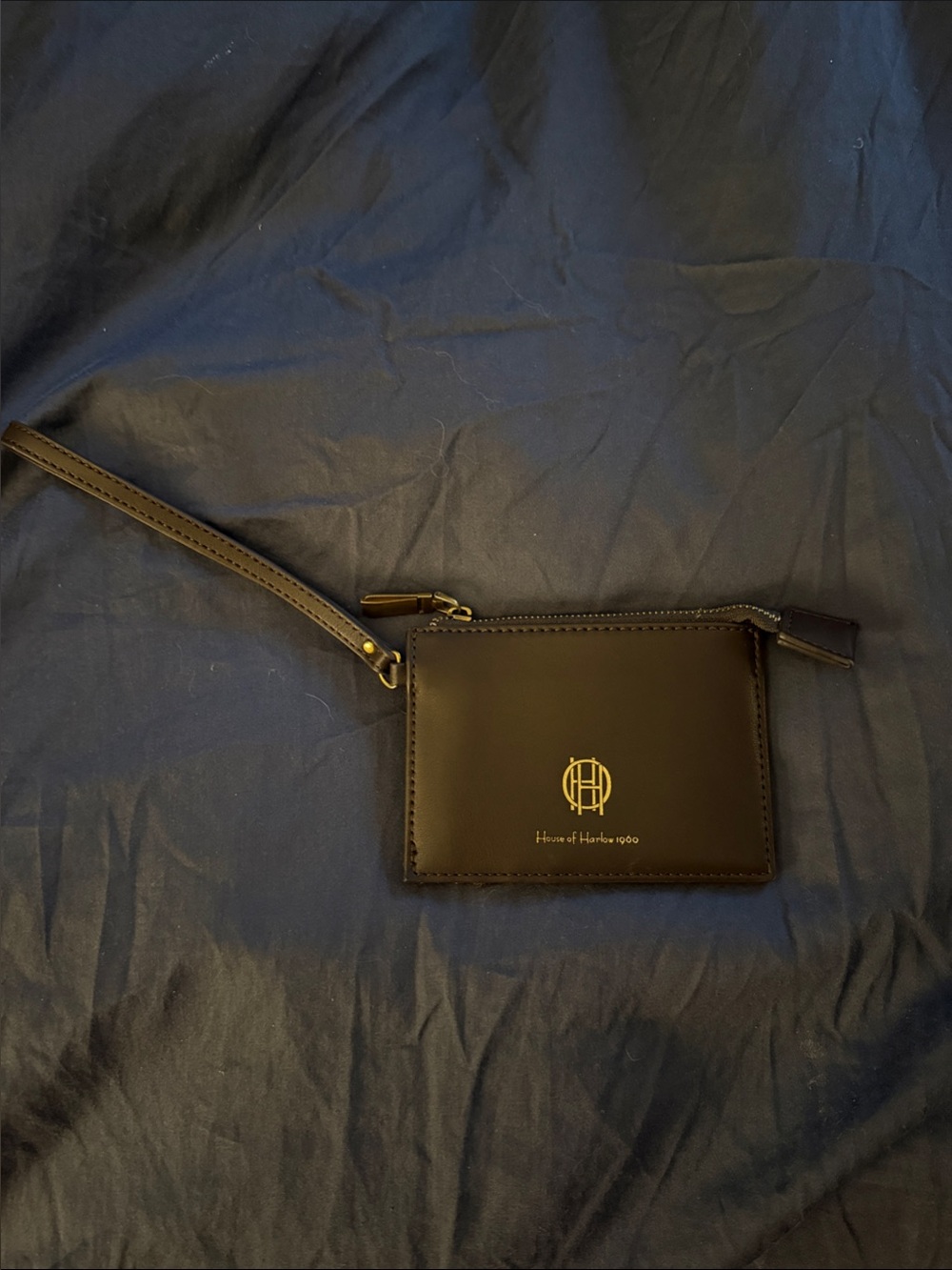 House of Harlow 1960 Dark Brown Leather Wristlet Card Case